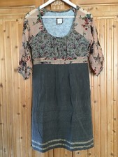 Kleid Damen Container Größe 36 Blumen Style: Jani Stickerei Grau 