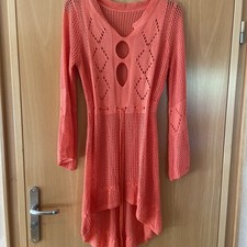 Damen Strickkleid Strandkleid Sommerkleid Lochmuster   NEU