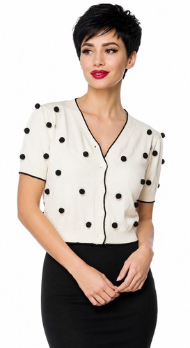 Cardigan weiß mit schwarz