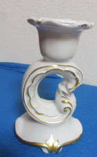 ? Weimar Porzellan?Goebel?Kerzenhalter Kerzenständer aus Porzellan weiß gold