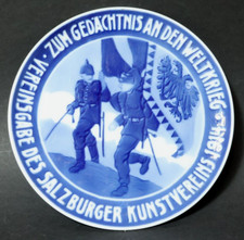 Alter Rosenthal Reservistenteller Kunstverein Salzburg 1914 Teller 1.WK Soldat
