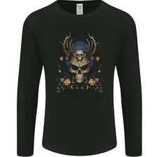 Grim Reaper Der Erde Skull Herren Langarm T-Shirt