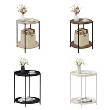 Beistelltisch Rund Couchtisch 2 Abnehmbare Tabletts Wohnzimmertisch #3351