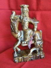 Antike holzfigur kriegsherr - holzfigur,