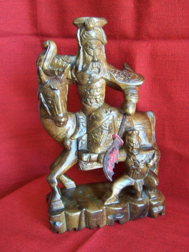 Antike holzfigur kriegsherr - antike,