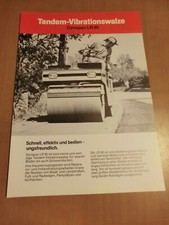Prospekt Tandem-Vibrationswalze Dynapac LR90 mit Deutz Motor 1985