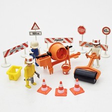 ©1974 Geobra playmobil Klicky 3200 BAUSTELLEN SET Betonmischer Walze Schilder