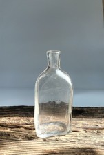 SELTENE MUNDGEBLASENE GLASFLASCHE TASCHENFLASCHE CA 1800–1820 MIT ABRISS SAMMLER