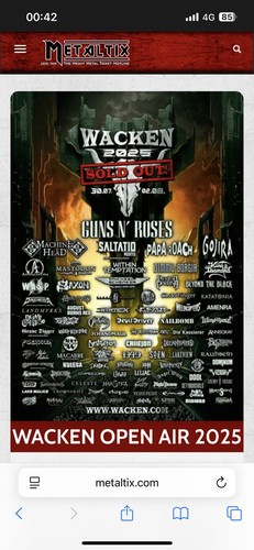 Wacken festival 2025 karten - 2025,,