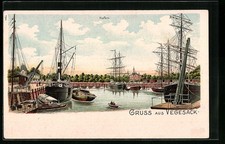 Lithographie Vegesack, Hafen 