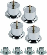 4 x Chrom Sofa Möbel Beine