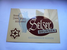     Selzer Brunnen Grosskarben/Hessen  Original altes Blechschild 1950er Jahre