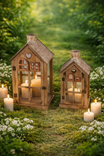 Holzlaterne S mit Herz Laterne