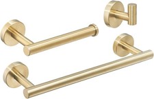 Beelee Badzubehör-Set 3-teilig Edelstahl Wandmontage 12 Zoll gebürstetes Gold BA