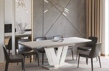 ENDO Esstisch LARA WEIß 130-210 cm ausziehbar Esszimmertisch Küchentisch modern