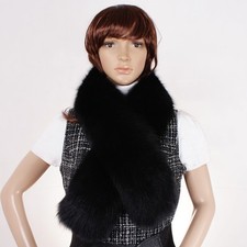 Schwarz Pelz Schal aus