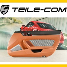 Porsche 911 992 Türverkleidung Leder Schwarz/Cognac + Pepita Stoff / RECHTS