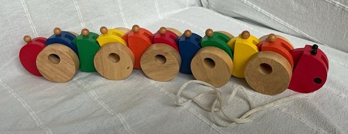Holz nachziehtier raupe bunt - nachziehtier,