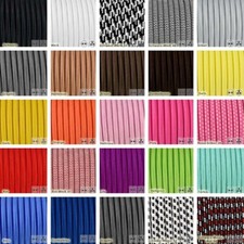 ✅ METERWARE 3-adrig Textilkabel Kabel Lampenkabel Stoffkabel 3x0,75mm2