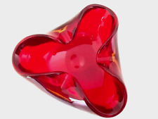 Schale Glas Murano, Seguso? Poli? rot mit Bernstein sommerso, um 1960 gut!