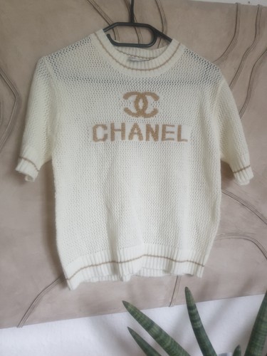 Chanel strick bluse beige - chanel,