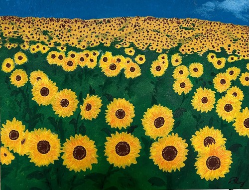 Sonnenblumen bild handgemalt - sonnenblumen,
