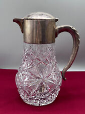 KALTE ENTE GROSSER KRUG AUS KRISTALL GLAS MIT ALPACA MONTUR KARAFFE