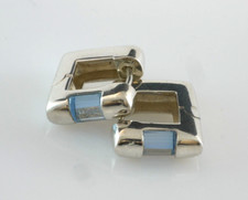 Thomas Sabo Ohrringe 925 Sterlingsilber Creolen eckig mit blauen Steinen