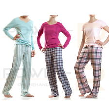 Damen Flanell Schlafanzug Pyjama  Hausanzug  Gr S M L  36 38 40 42 44  Baumwolle
