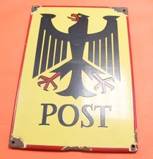 altes Emailleschild Post mit