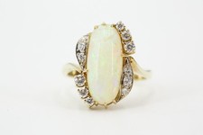 0,38 ct. Brillant Ring 585 Gold Opal Diamant VS2 H Ringgröße 62 || 7,07 g
