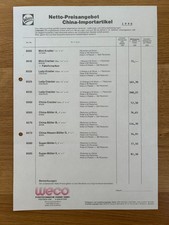WECO Feuerwerk Preisliste 1990 China-Importartikel DIN A4 Rarität Original