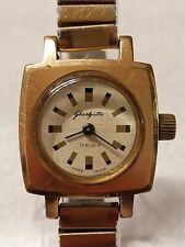 Damen Armbanduhr Glashütte GUBDDR Handaufzug Goldplaque mit FLEXARMBAND/161845