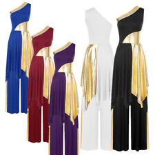 Damen Kleid Und Hose Mit Weitem Bein Eine Schulter Tanzbekleidung Anbetung Lob