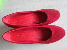 Pumps Laura Lenti rot Keilabsatz Wildleder Gr. 40 TOP wie neu