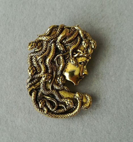 Medusa brosche anhänger gold - medusa,