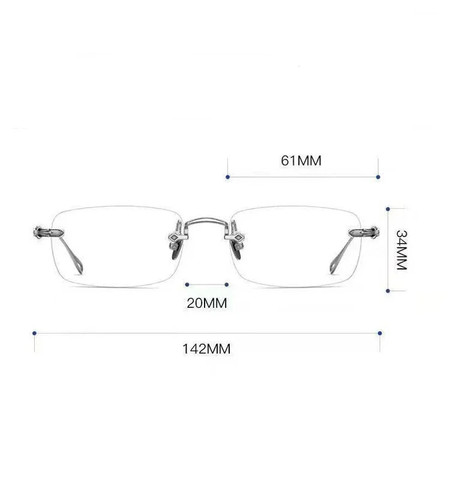 Quadratische randlose brille - randlose,