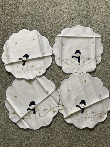 Vier deckchen schneemann - deckchen,