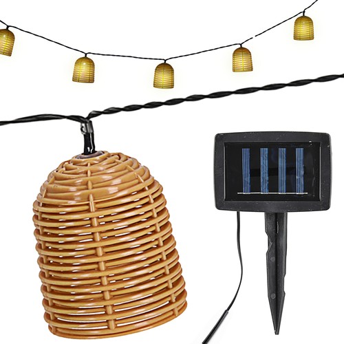 Solar led lichterkette rattan - lichterkette,
