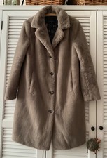 Mantel Oakwood Plüsch Fake Fur Kunstpelz, taupe, Gr. L (auch XL)