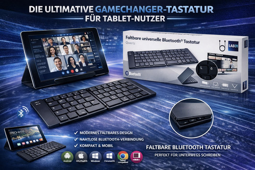 Faltbare bluetooth tastatur - faltbare,