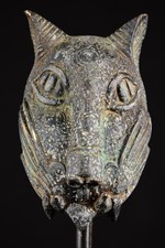 Bronze: Eine seltene Benin Leopardenkopf Statue Nigeria Afrika Afrika, Afrika 727