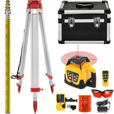 Rotationslaser Nivelliergerät Rot Kreuzlinienlaser Stativ Nivellierlatte