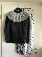 Pierrrot Damenkostüm weiß/schwarz Gr. 36/38