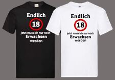 T-Shirt Herren Junge inkl. Druck Geschenk 18. Geburtstag lustig Spruch