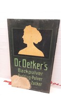 SCHILD WERBESCHILD DR. OETKERS BACKPULVER PUDDING PULVER ALT RAR WERBUNG REKLAME