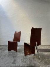 Philippe Starck Driade Ed Archer Design Chair Leather Brown Cognac 1/2