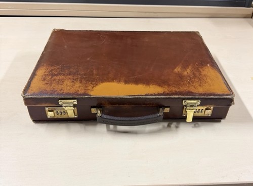Vintage leder aktenkoffer mit - vintage,