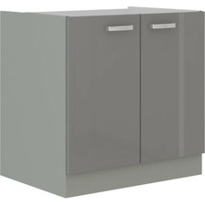 Küchen Unterschrank 80 Hochglanz Grau Küchenzeile Küchenblock Küche Grey Bianca