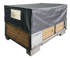 QUICK STAR Gitterbox Abdeckung 125x85x50cm Grau Schutzhaube Abdeckplane